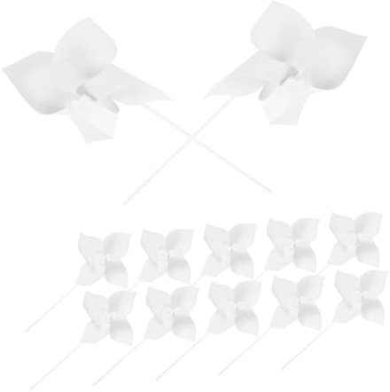 MOTHNUR 12pièces Moulin à Vent Papier Vierge à Peindre Lot pour Activités Artistiques Travaux Manuels Et Décoration De Jardin