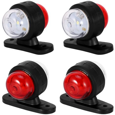 Miawtro 4PCS Super Durable Trailer Side Marker Lights, Super Bright LED Marker Lights 12-24V, Waterproof Trailer Marker Lights for Off-Road Vehicles, Forklifts, Trucks, Cranes, Jeeps(Red White)