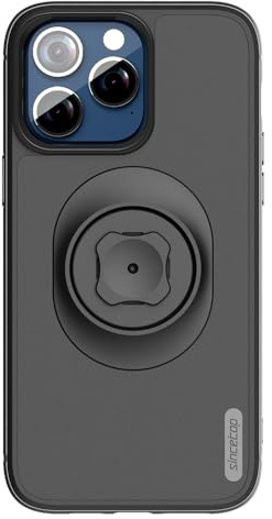 sincetop Shockproof Case with Quick Mount Adapter for iPhone 16 ProMax(6.9) - Quick Attach Your Cellphone to Any Bike Mount/Car Phone Holder/Armband/Belt Clip Black