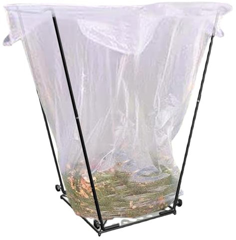 Support de sac poubelle en métal robuste pour extérieur - Cadre de sac poubelle multifonction - Pour camping et jardinage - Capacité de 126 à 125 litres