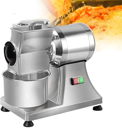 Rallador eléctrico de queso y picador de verduras, potente motor de 550 W para rebanar, cortar en dados y triturar sin esfuerzo, ideal para queso, pepinos y zanahorias