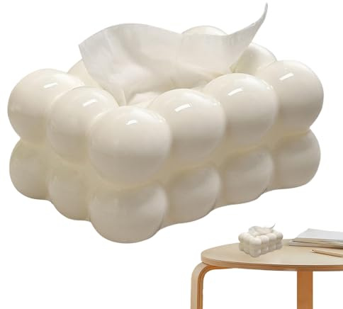 Tücherbox In Wolkenform, 19.5x13cm Plastik Rechteck Bubble Tissue Box, Taschentuchbox Bubble, Serviettenpapierbox, Taschentuchetui Gesichtspapier Organizer Spender Zuckerwatte Box, Serviettenspender