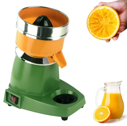 Exprimidor eléctrico de cítricos, exprimidor de limones con tapa de rosca y 3 hélices intercambiables, exprimidor de naranjas y limones, velocidad 1400 rpm, diámetro de 16 cm
