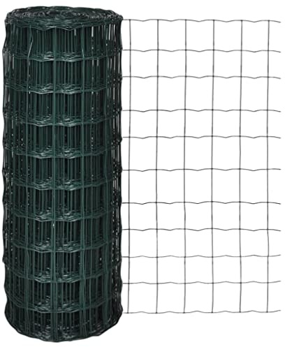 Gartenzaun Maschendraht Gitterzaun, 25m x 1,0m Schweißgitter, robustes Stahlgeflecht, PVC-beschichtet, grün, für Garten & Hühnerstall
