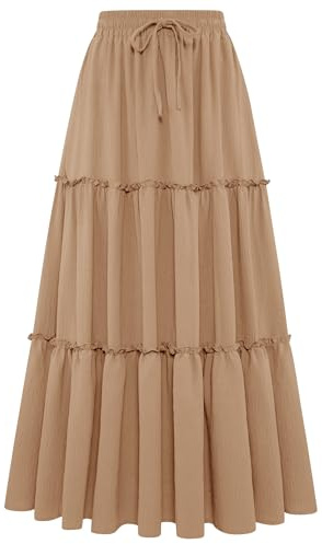 Arolina Khaki Skirt Women Vintage Retro Medieval Renaissance Long Skirts Green Skirts for Holiday Travel Dating Party L