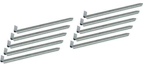 innogard Lot de 10 piquets d'ancrage pour bordure de pelouse large - Alu-zinc - Barre de fixation entièrement galvanisée 450 x 50 x 12 mm, 1,5 mm d'épaisseur