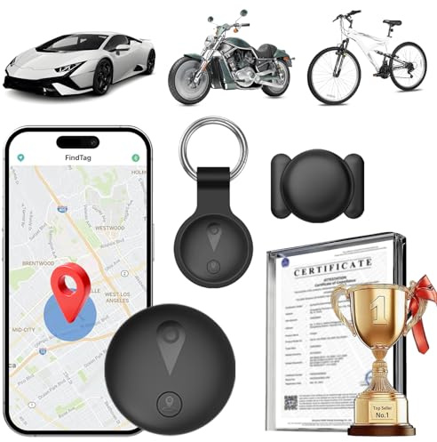 Traceur GPS Voiture, Tracker de Voiture Magnétique étanche, Traceur GPS sans Abonnement, Compatible iOS/Android, Permet de Suivre en Temps réel Voitures/Enfants/Bagages/Animaux Via Une app (Noir)