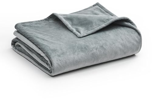 YnM Fuzzy Duvet Cover for Weighted Blankets with 8 Strings (Dark Grey, 60''x80'')