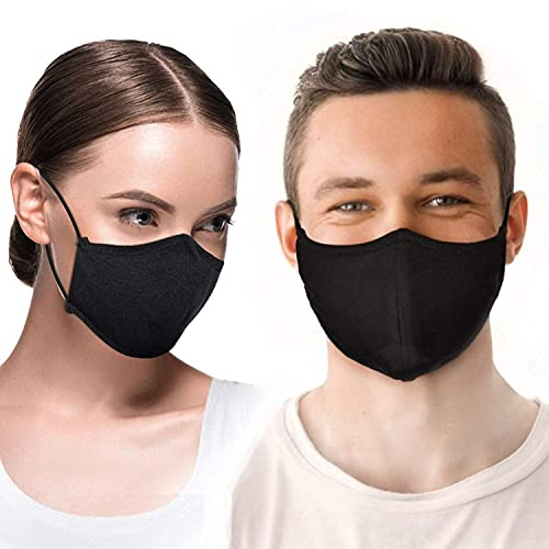 Lot de 4 Masques de Protection en Tissu 100% Coton Triple épaisseur de nanofibres filtrantes avec Bande élastique réglable - Réutilisable et Lavable Plus de 50 Fois - DOMUX®
