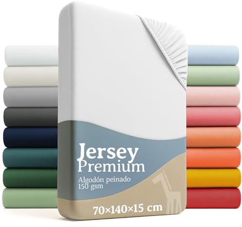 Laleni Premium Spannbettlaken, 70x140x15cm, für Babybett & Kinderbett, 100% Baumwolle, Oeko-TEX Zertifiziert, 2er Set, Weiß