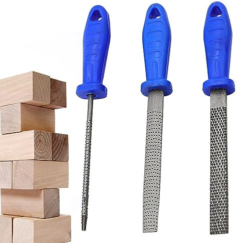 Honhoha Lime à Bois Limes à Bois | Ensemble de 3 Limes métalliques en Acier au Carbone de Haute qualité | Ensemble de râpe à Lime Plate/Demi-Ronde/Ronde, Travail pour Le métal, Le Bois et Plus Encore