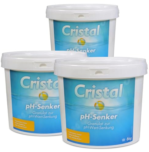 Cristal pH-Senker Minus Granulat 18 Kg - Effektive pH-Wert-Regulierung - Einfach in der Anwendung und Dosierung - Zum materialschonenden Senken des pH-Wertes ohne Korrosion zu verursachen