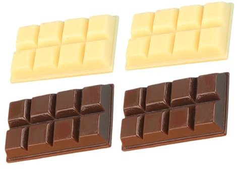 Toyvian Lot de 4 faux chocolats décoratifs en résine - Modèles réalistes pour accessoires photo - Décoration de restaurant et de fête - 6,8 x 3,5 x 2,5 cm