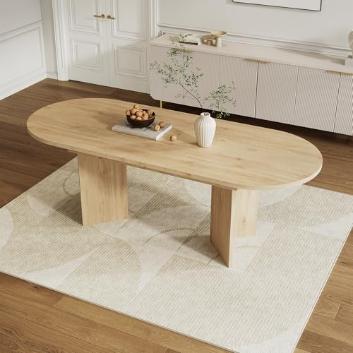 Lumivortex Matbord, utdragbart trä, 120/160 x 80 x 75 cm, matbord, utdragbart med rundade hörn, tjock bordsskiva, köksbord för 4–6 personer, stabilt (A)
