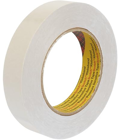 3M Cinta Adhesiva con Papel Fieltro de Tirantes, 9040, 50 mm x 50 m, 0,1 mm, 16 unidades, Crema