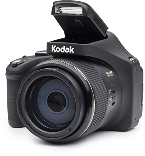 KODAK Pixpro AZ901 - 20 MP Digital Bridge Camera, 90X Optical Zoom, 22mm Wide Angle, 3 Articulating LCD Screen, Built-in Wi-Fi - Black