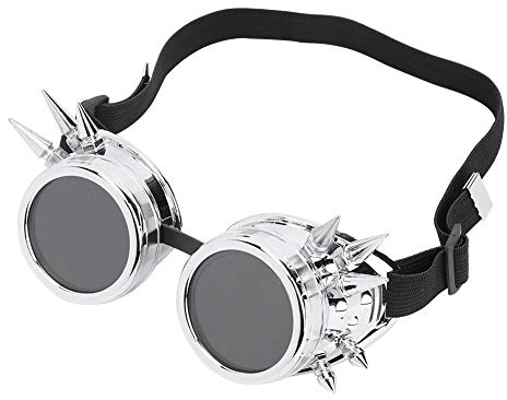 Alomejor Fahrradbrille Vintage Sonnenbrille Goggles Windproof Motorrad Brille zum Fahren Radfahren Angeln(Silberfarben)