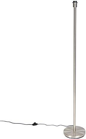 Qazqa Modern Stehleuchte, Stehlampe - Simplo - Silber Farbe, max. 60W, Geeignet für LED, 149cm, Ideal als Wohnzimmerlampe