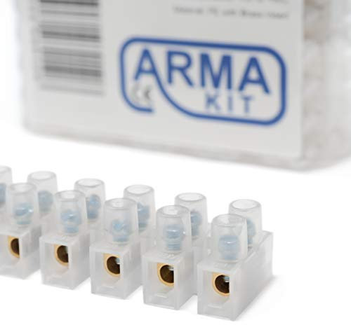 12 Way Electrical Connector Strip, Chocolate Terminal Blocks - Pack of 10 (15 Amp)