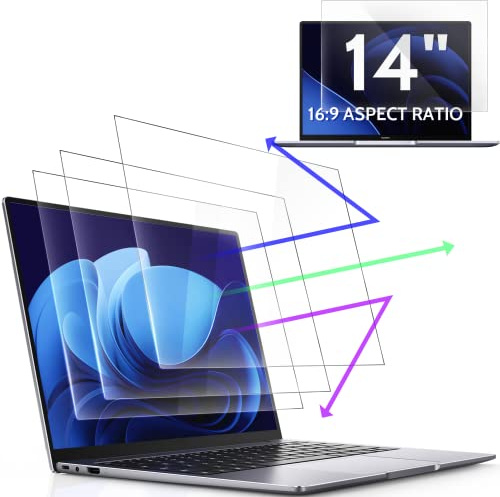 Laptop-Displayschutzfolie 35.6 cm (14 Zoll), blendfreier Filter-Filter, für 14 Zoll (35.6 cm), 16:9 Aspect Computer-Monitor, Peslv 35.6 cm (14 Zoll), Displayschutzfolie für Augenschutz, 3 Stück