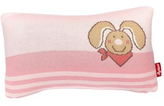 sigikid Strickkissen Häschen DubbiDuu, Kuschelkissen zum Spielen und als Deko im Kinderzimmer Bezug aus 100% Baumwolle mit Reißverschluss, für Babys und Kinder, Art.-Nr. 39596, rosa, 35x20x10 cm