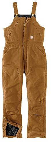 Carhartt Loose Fit Washed Duck Insulated Biberall Totale, Marrone, Small Donna