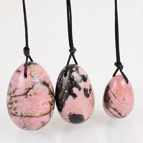 Natural Jade Yoni Egg Set Women Kegel Exerciser Vaginal Muscles Tightening Ball Crystal Rose Quartz Ben Wa Ball,Rhodonite