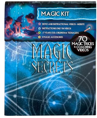 LUGY Magic Secrets - Zauberkasten - 70 Zaubertricks - Für Kinder ab 10/14+ Jahren - Kinderzauberset für Anfänger/Fortgeschrittene - Exklusive Zaubergegenstände und Videoanleitungen auf Deutsch