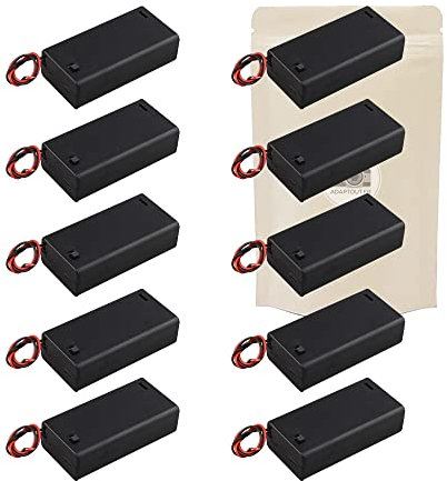 10X Armature Support Boite boitier carré pour 2 Piles Batteries AAA avec Fils Noir Rouge coupleur
