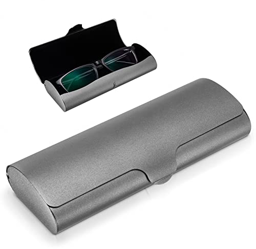 Hifot Brillenetui hardcase Aluminium, Metall Lesebrillenetui hartschalen schwarz für Damen und Herren