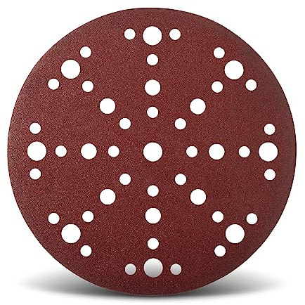 Wfix Craft IK88 - Discos de lija (150 mm, Auto-adherente con 48 agujeros, perforación para lijadora orbital, grano P220, fino, juego de 50 papeles de lija profesionales para lijado de madera