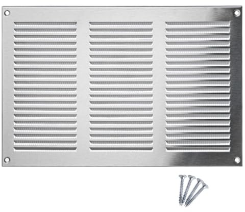 300x200mm Ventilationsgaller i Rostfritt Stål med Myggskydd - Metallgaller för Ventilation