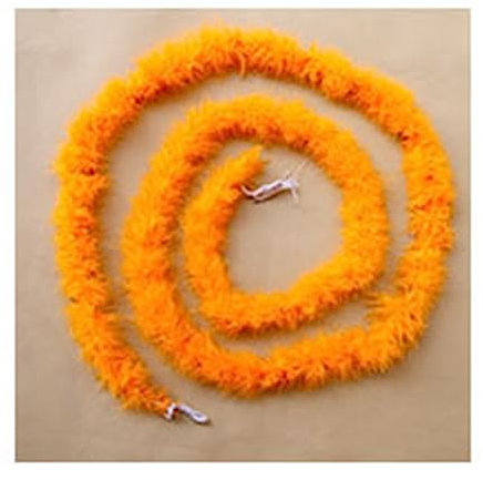 Yurosiay 2m Federboa 4-5cm Breit Federstreifen Bunt Truthahnfedern Streifen Einfarbig Flauschige Federboa DIY Federboa Basteln Federn Nähen Federbesatz Federgirlande Deko für Party Orange