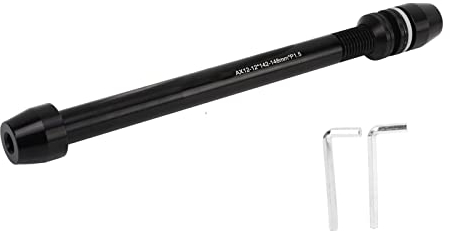 Tissting Fahrrad Schnellspanner Set M12 142mm–148mm Verstellbarer Aluminiumlegierung Rollentrainer Vorder Hinterrad Fahrradtrainer für Rennrad Mountainbike