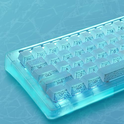 124 Keys PBT Dye Sub Side Print Keycaps Set Cherry Profile Shine Through White Keycap Set Fit for Cherry Mx Switches Mechanical Keyboard