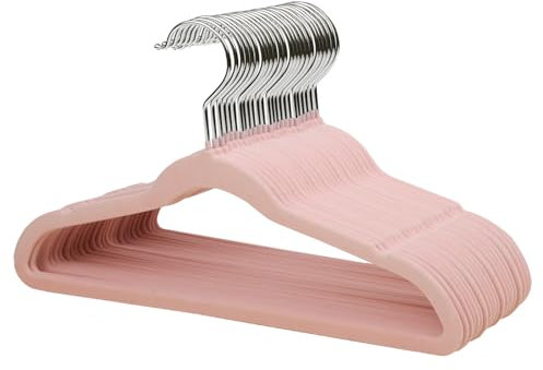 ManGotree Kids Velvet Kleiderbügel, 22 Stück rutschfeste Kinderkleiderbügel, platzsparende Kleiderbügel mit 360° drehbarem Haken, 35cm Premium-Filzbügel für Kinder, Jugendliche (Rosa)