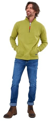 Joe Browns Men's Astec Trim 1/4 Zip Funnel Neck Sweatshirt, Green, M