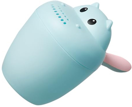 Baby Shower Water Ladle Blue PP Sprinkler Cup with Water Speed Control | Cute Animal Styling, Shampoo Rinser, Compact Handheld Use, Simple Fill and Pour for Bath Routine