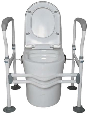 NEWFUN Elevador WC Adulto Con Reposabrazos, Alzador WC Adulto, Elevador WC para Adultos, Elevador de Tapa de Inodoro Senior con Ajuste de Altura, Apto Para Todos los Inodoros Estándar, 150 KG