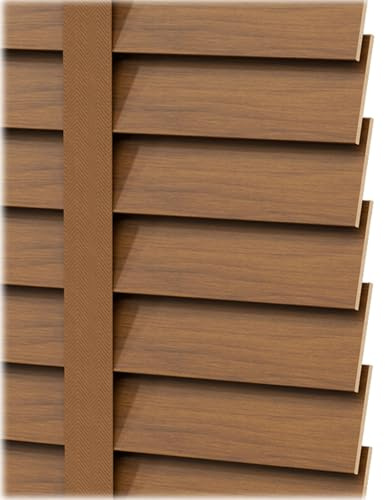 Persianas Venecianas de Madera Estores Horizontales de Madera para Cortinas de Cocina Cortinas de Parasol de 20-160cm de Ancho para Oficina/baño Persiana Venecianas de Madera Real(Color Madera)