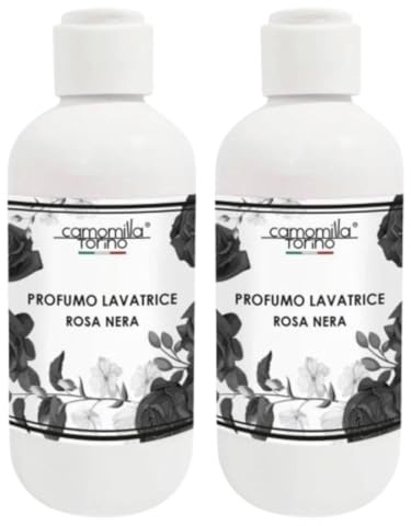 Camomilla Torino Profumo Concentrato Per Lavatrice Varie Fragranze 250 Ml (2 Unità, Rosa Nera)