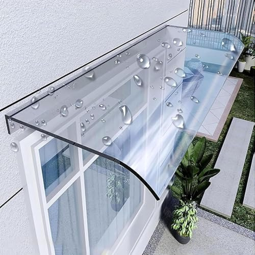 Awning for Door Entrance, Rain Protection Transparent Invisible Rain Shelter Cover, Outside Window Shade Sun Snow, Polycarbonate Sheet for Patio,House,Porch(40x140cm/15.7x55.1in)