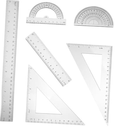 FUNOMOCYA 6pezzi Geometrici Goniometro e Misura Plastica Per Scuola Ufficio e Domestico