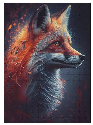 300-teiliges Puzzle Für Erwachsene, Fuchs Holzpuzzle, Gehirn-Herausforderung,Puzzles Spielzeugspiel 42×30cm