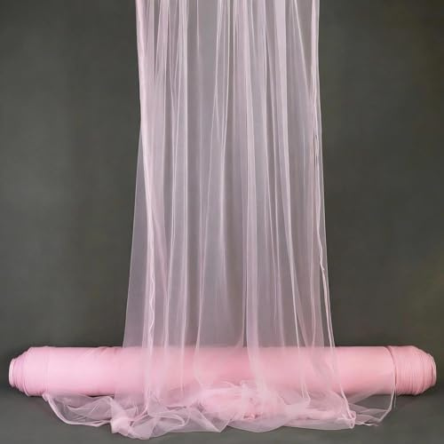 Tüll Stoff für Hochzeit Vorhang,Querbehang Hochzeitsbogen,160 x 1000cm Hochzeitsdeko Gardinen Deko Schals,Tüllstoff zum Nähen Meterware,Kostümstoff,Dekostoff für Fotografie,Party,Zeremonie,Pink