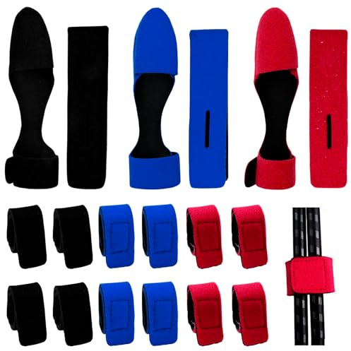 Ennoxwi 15 Stück Rutenbänder Angeln, Elastische Rutenschutz Gurte mit Klettverschluss,Hohe Elastizität Rutschfeste Rutenhalter,Universelles Angelzubehör Set für Spinnruten,Feederruten und Meeresangeln