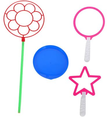 FIXOSHEE 4pcs Bubble Wands Set Giant Bubble Makers Colorful Assorted Colors Handheld Outdoor Toy for Children Summer Party Random Color