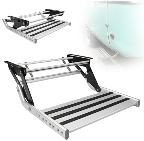 Gradini per camper pesanti con striscia luminosa a LED, scale pieghevoli retrattili manuali/elettriche in lega di alluminio per camper e rimorchi, gradini singoli/doppi