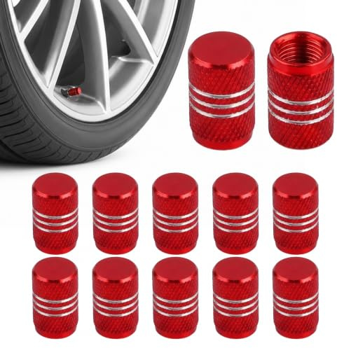 12 Piezas Tapones para Válvulas de Coche, Tapones de Válvula de Neumático de Coche, Universales Tapones de Aluminio para Válvulas de Neumáticos, para Coches, Motocicletas, Bicicletas