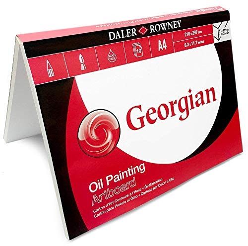 Daler Rowney Georgian Oil Painting Art Board Canvas - A4 - Acid Free 10 Sheets - Made in UK
